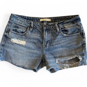Hidden Distressed Mid-Rise Denim Jean Shorts Size 29